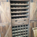Rustic Reclaimed Pine Bar & Wine Unit with Sliding Doors at online8 furniture store Auckland