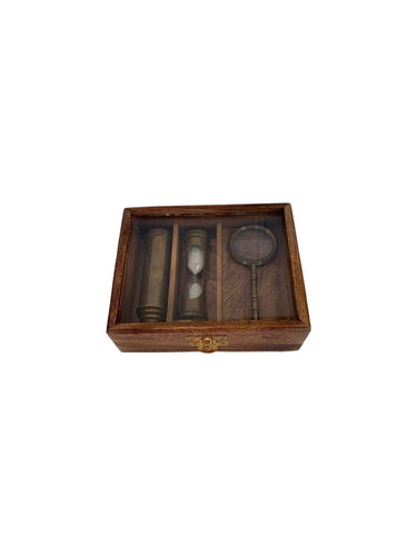 Sand Timer | Telescope and Magnifier Set | Gift Set | Antique Design at online8 furniture store Auckland
