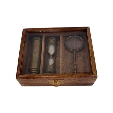 Sand Timer | Telescope and Magnifier Set | Gift Set | Antique Design at online8 furniture store Auckland
