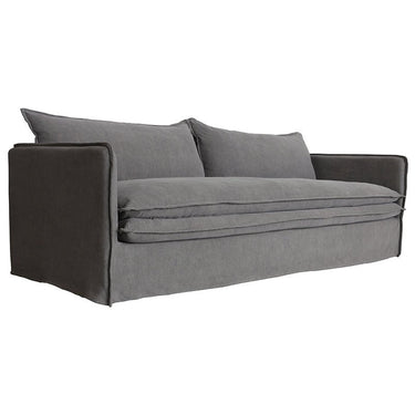 Santa Monica 3 Seater Slip Cover Sofa - Grey at online8 furniture store Auckland