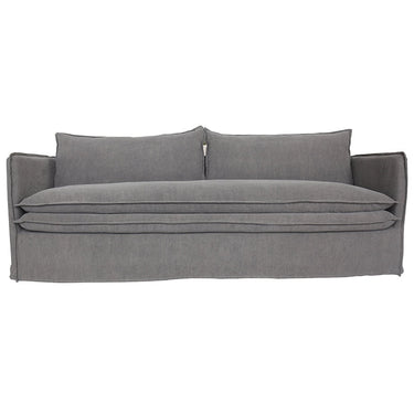 Santa Monica 3 Seater Slip Cover Sofa - Grey at online8 furniture store Auckland