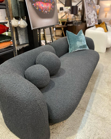 Seattle 3 Seat Boucle Sofa - Charcoal at online8 furniture store Auckland