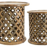 Side Tables Jali Cutting Set of 2 at online8 furniture store Auckland
