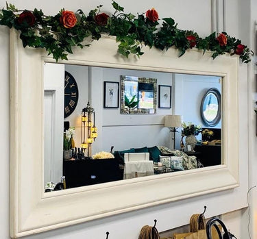 Solid Oak Mirror - White at online8 furniture store Auckland