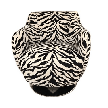 Swivel Armchair - Zebra Print at online8 furniture store Auckland