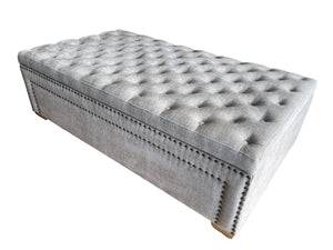 Oversized Ottoman with Storage | Blanket Box - Grey