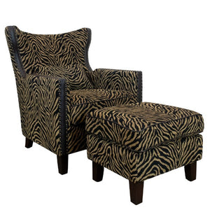 Instinct Occasional Chair with Ottoman - Zebra Print