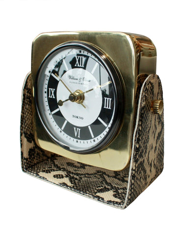 Table Clock With Snake Skin Design Base at online8 furniture store Auckland