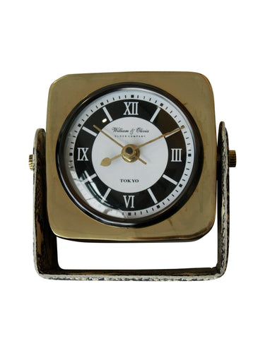 Table Clock With Snake Skin Design Base at online8 furniture store Auckland