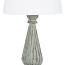 Table Lamp & Shade - Lt Green Wash / White Linen at online8 furniture store Auckland