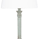 Table Lamp & Shade - Lt Green Wash / White Linen at online8 furniture store Auckland