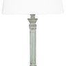 Table Lamp & Shade - Lt Green Wash / White Linen at online8 furniture store Auckland