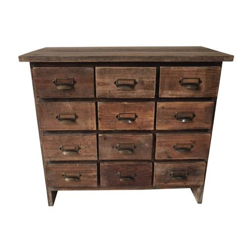 Table Top 12 Drawer Wooden Storage Cabinet