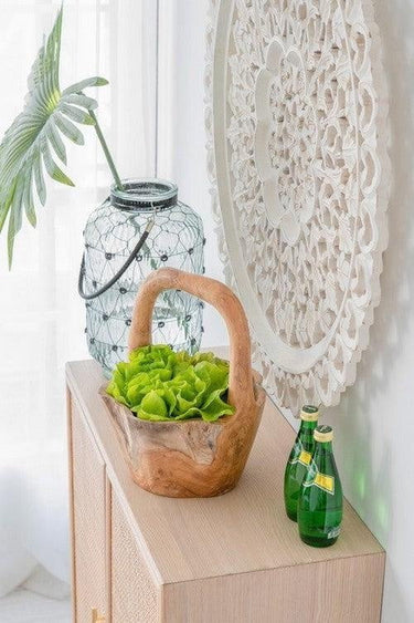 Teak Bowl with Handle at online8 furniture store Auckland