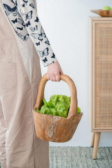Teak Bowl with Handle at online8 furniture store Auckland