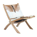 Teak & Leather Foldable Casual Chair at online8 furniture store Auckland