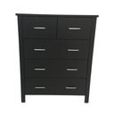Tina 5 Drawer Tallboy Black at online8 furniture store Auckland