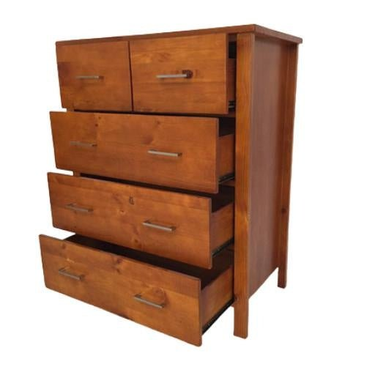 Tina 5 Drawer Tallboy Natural at online8 furniture store Auckland