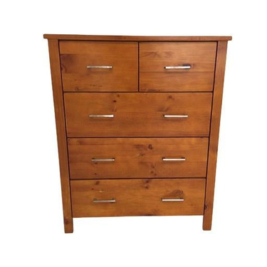 Tina 5 Drawer Tallboy Natural at online8 furniture store Auckland