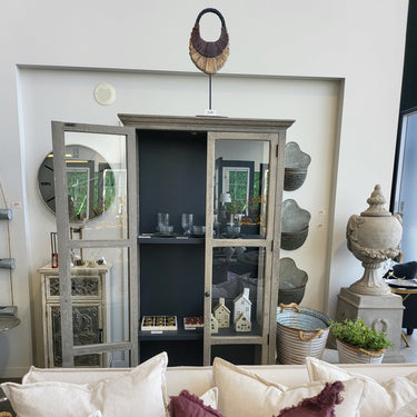 Tuscan Display Cabinet | Storage Unit with Glass Door at online8 furniture store Auckland