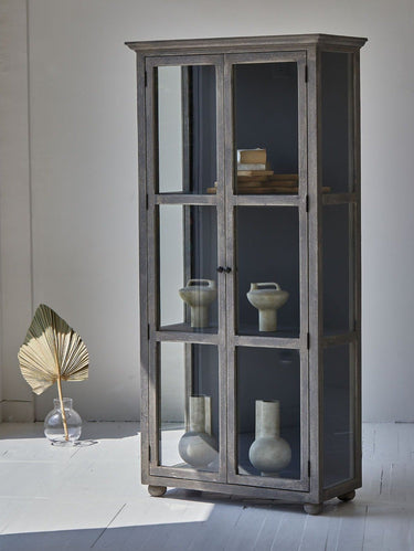 Tuscan Display Cabinet | Storage Unit with Glass Door at online8 furniture store Auckland