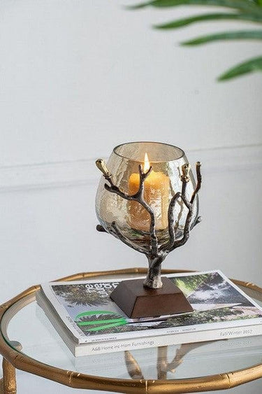 Twig Votive Holder in Antique Nickel Finish at online8 furniture store Auckland