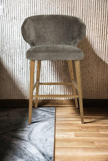 Venus Barstool Grey Chenille | Shop Online8 NZ at online8 furniture store Auckland