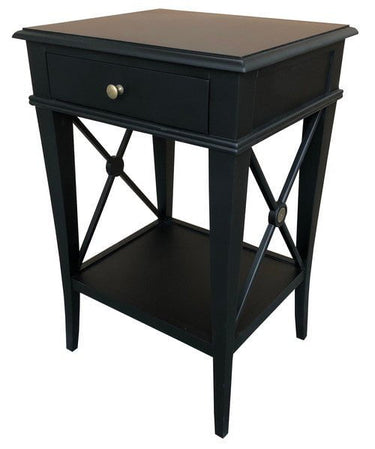 Villa Bedside Table - Black Poplar at online8 furniture store Auckland