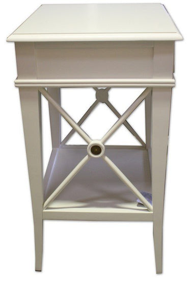 Villa Bedside Table - White Poplar at online8 furniture store Auckland