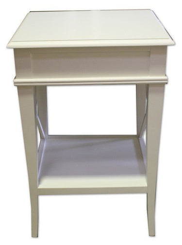 Villa Bedside Table - White Poplar at online8 furniture store Auckland
