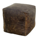 Vintage Leather Pouf | Ottoman at online8 furniture store Auckland