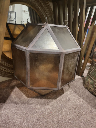 Vintage Pendant Light Antique Brass/Smoke Glass at online8 furniture store Auckland