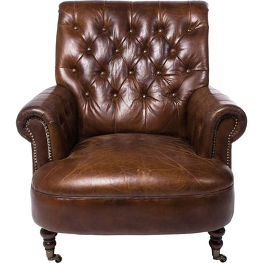 Waldorf Leather Armchair - Vintage Cigar at online8 furniture store Auckland