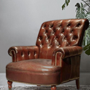 Waldorf Leather Armchair - Vintage Cigar at online8 furniture store Auckland