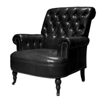 Waldorf Tufted Leather Armchair - Belon Black at online8 furniture store Auckland