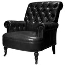 Waldorf Tufted Leather Armchair - Belon Black at online8 furniture store Auckland