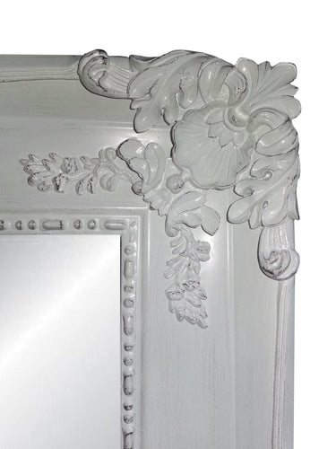 White Ornate Bevelled Wall Mirror - White at online8 furniture store Auckland