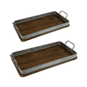 Wood/Metal Trays Set/2 at online8 furniture store Auckland