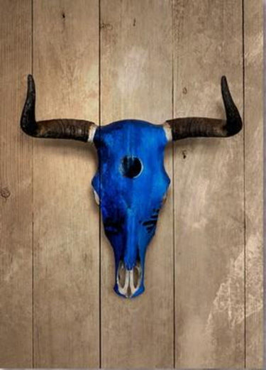 Wood Panel Art - Taurine in Blue at online8 furniture store Auckland