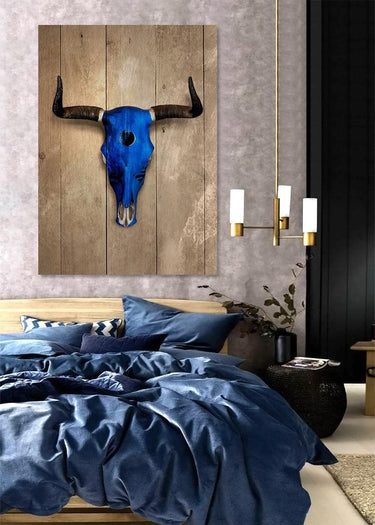 Wood Panel Art - Taurine in Blue at online8 furniture store Auckland