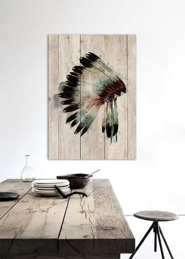 Wood Panel Art - Watercolour Chieftan at online8 furniture store Auckland