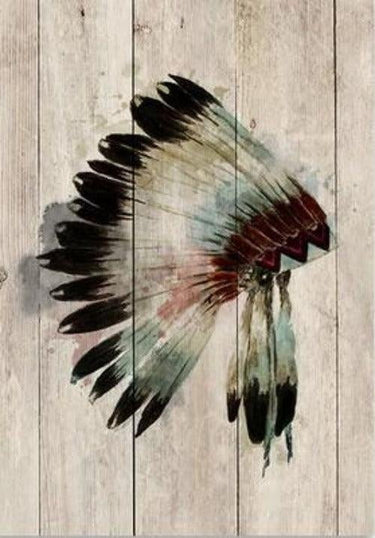 Wood Panel Art - Watercolour Chieftan at online8 furniture store Auckland