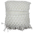 Woolen Boho Cushion Ivory at online8 furniture store Auckland
