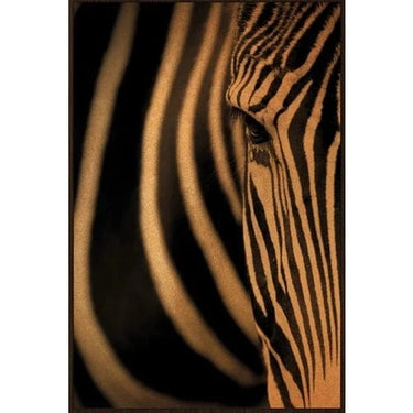 Zebra Framed Canvas Art - Sepia Stripes at online8 furniture store Auckland